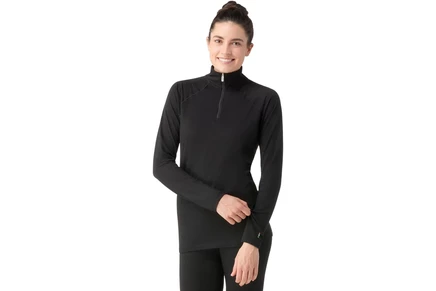 Женская термофутболка Smartwool Classic 1/4 Zip, черная
