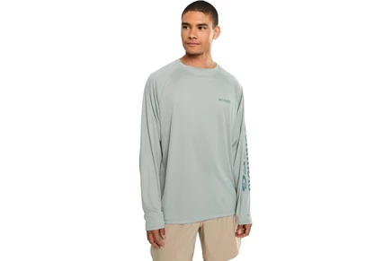 Columbia PFG Terminal Tackle Long Sleeve Shirt niagara/metal logo
