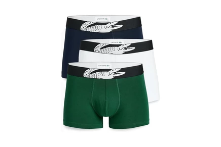 Мужские боксеры Lacoste Crocodile, набор 3, green/white/navy