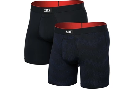 Мужские боксеры Saxx Underwear Multi-Sport Mesh 2 шт., черные с принтом