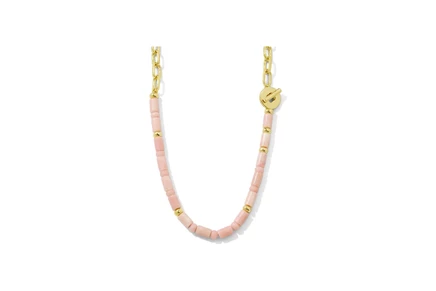Колье Kendra Scott Lindsey, золотистое, розовый кварц