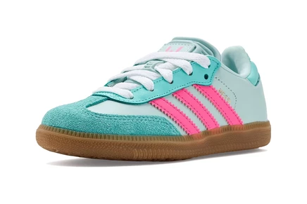 Детские футзальные бутсы adidas Samba Messi, мятно-розовые