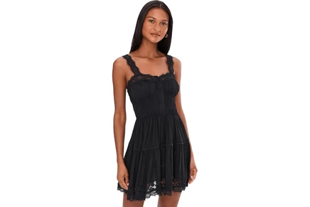 Женская комбинация Free People So In Love Mini Slip, черная