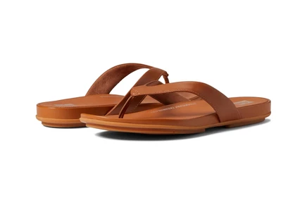 Женские кожаные вьетнамки FitFlop Gracie, бежевые