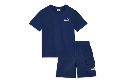 Костюм для малыша PUMA Kids Short Sleeve T-Shirt & Cargo Fleece Short Set (Little Kid/Big Kid)