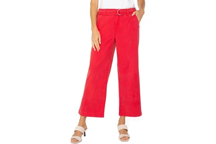 Брюки Liverpool Los Angeles Stride High-rise Crop Wide Leg With Self Belt