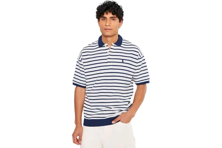 Поло Polo Ralph Lauren Relaxed Fit Striped Textured Polo Shirt