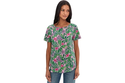 Lilly Pulitzer Key West Top conch shell pink roaring with joy