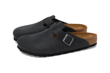 Унисекс клоги Birkenstock Boston из вощеной кожи, черные
