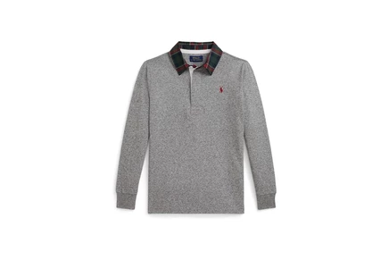 Детская рубашка регби Polo Ralph Lauren Kids, серо-кремовая