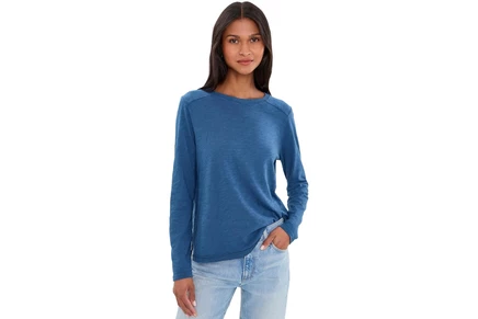 Лонгслив Elliott Lauren Garment Dye Tee, Long Sleeve Crew Neck with Rib Trim and Side Slit Detail