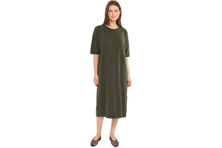 Женское платье Eileen Fisher Terry миди, зеленое