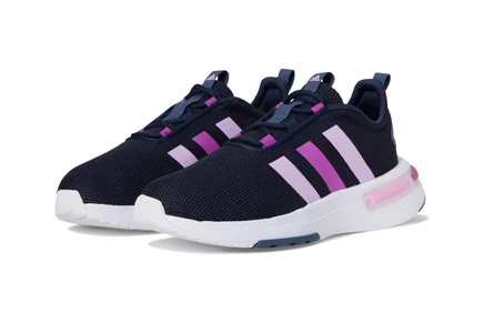 adidas Kids Racer TR23 Sportswear Shoes (Little Kid/Big Kid) ink/bliss lilac/flash pink 2