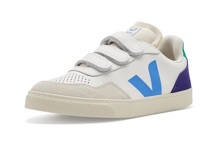 Детские кроссовки VEJA Small V-90, бело-голубые