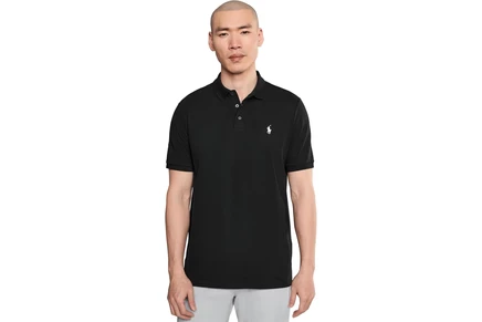 Мужская поло Polo Ralph Lauren классика, черно-серая