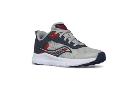 Детские кроссовки Saucony Axon KDZ, серо-синие с красным