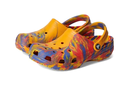 Унисекс кроксы Crocs Classic Marbled, оранжево-мульти