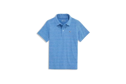 Детская рубашка-поло Vineyard Vines Kids Bradley Stripe Sankaty, сине-белая