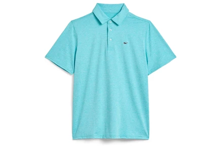 Детское поло Vineyard Vines Kids St. Jean, бирюзово-белое