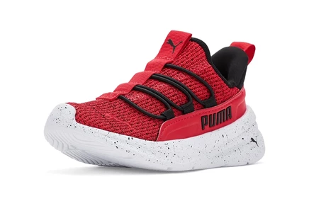 Детские слипоны Puma Softride One4All, красно-черно-белые