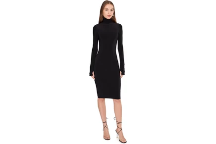 Платье Norma Kamali Long Sleeve Turtleneck Dress To Knee