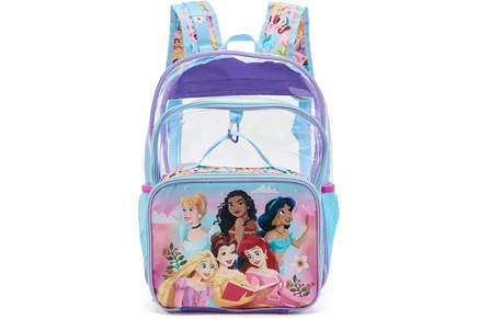 Рюкзак BIOWORLD Kids Disney Princess Three-Piece setclear backpack with lunch kit and carabiner (Little Kid/Big Kid)