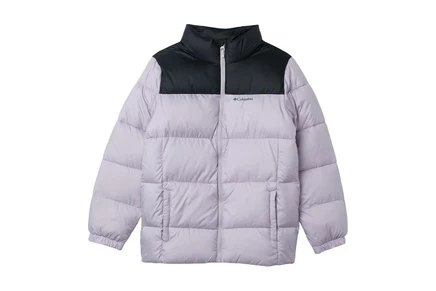 Пальто Columbia Kids Puffect II Jacket (Little Kid/Big Kid) lavender pearl/black