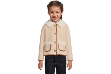 Janie and Jack Bonded Sherpa Coat (Toddler/Little Kid/Big Kid) khaki