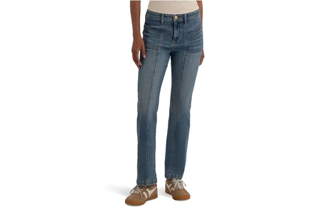 Джинсы KUT from the Kloth Kelsey High-Rise Ankle Flare Front Seams Patch Pocket