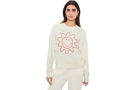 Свитер Barefoot Dreams CozyChic Ultra Lite Cotton Smiley Sun & Stars Pullover