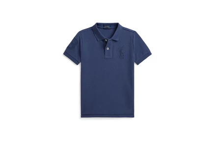 Детское поло Polo Ralph Lauren Kids с принтом, синее
