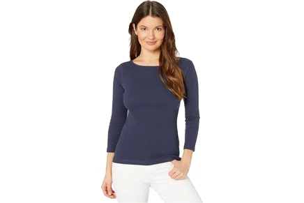 Женская футболка Lilla P 1x1 Rib 3/4 Sleeve Boatneck Top