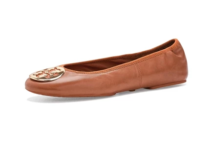 Женские балетки Tory Burch Reva Travel, орехово-золотистые