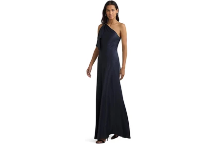 Платье LAUREN Ralph Lauren Satin Charmeuse One-Shoulder Gown