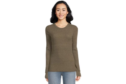 Женский лонгслив Michael Stars Juliet Crew Neck, зеленый