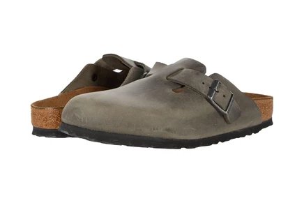 Унисекс сабо Birkenstock Boston, вощеная кожа, антрацит