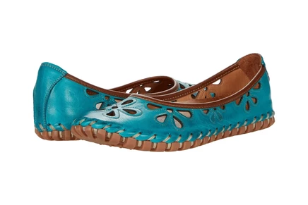 Женские балетки Spring Step Rayely кожаные, бирюзовые