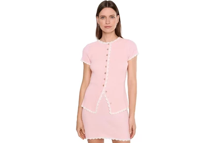 Show Me Your Mumu Heidi Cardigan taffy pink knit