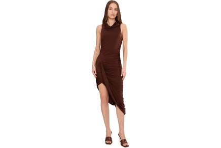 Платье Avec Les Filles Sleeveless Jersey Twist Midi Dress
