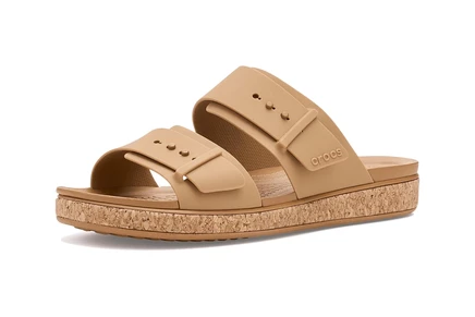 Женские сандалии Crocs Brooklyn Buckle Low на платформе, коричневые