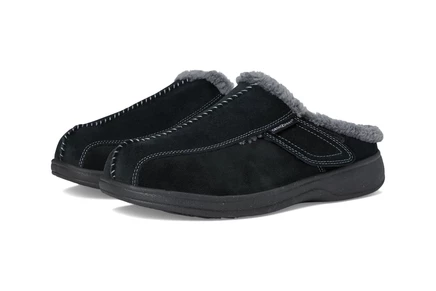 Мужские сабо Orthofeet Asheville кожаные с мехом, черные