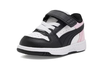 PUMA Kids Rebound Slam Lo Alternative Closure Shoes (Toddler) puma white/puma black/pearl pink