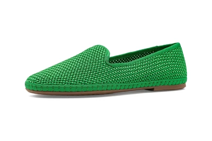 Женские лоферы birdies heron woven satin, ярко-зеленые