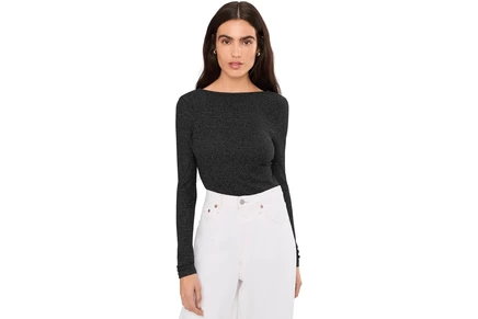 Женский топ Madewell Bria с открытой спиной, черный люрекс