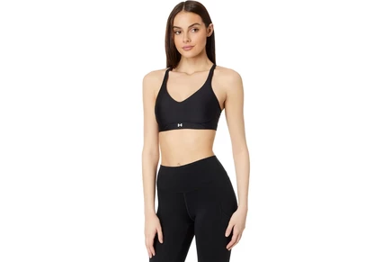 Женский спортивный бюстгальтер Under Armour Infinity Low Impact, чёрно-белый