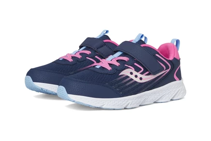 Детские кроссовки Saucony Wind 3.0 на липучке, сине-розовые