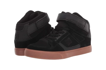 Кроссовки для детей DC Kids Pure High-Top EV, черные с коричневой подошвой