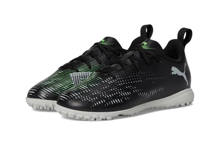 Детские бутсы Puma Kids Future 8 Turf, черно-серо-зелёные