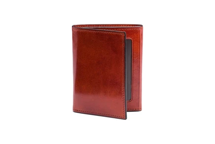Унисекс кошелек Bosca Trifold кожаный, коньячный