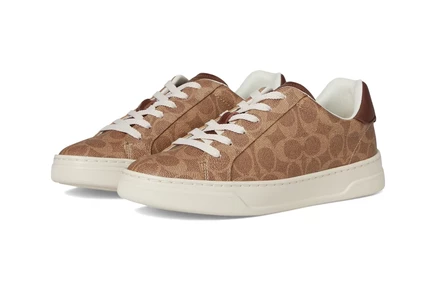 Женские кроссовки Coach High Line из канваса, коричневые